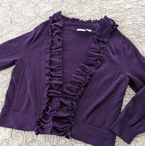 CATO Cropped Open-Front Cardigan